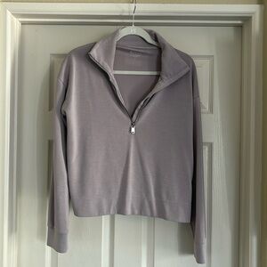 Athleta Seasoft Quarter-Zip Pullover Women’s M Sweatshirt Lavender relaxed fit